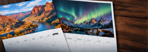 Illustrative scenic calendar and print design concepts
